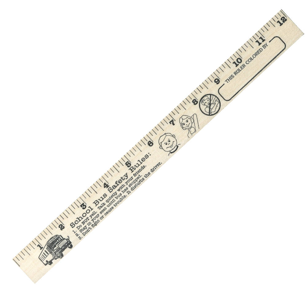 School Bus Safety  "U" Color Rulers - Natural wood finish