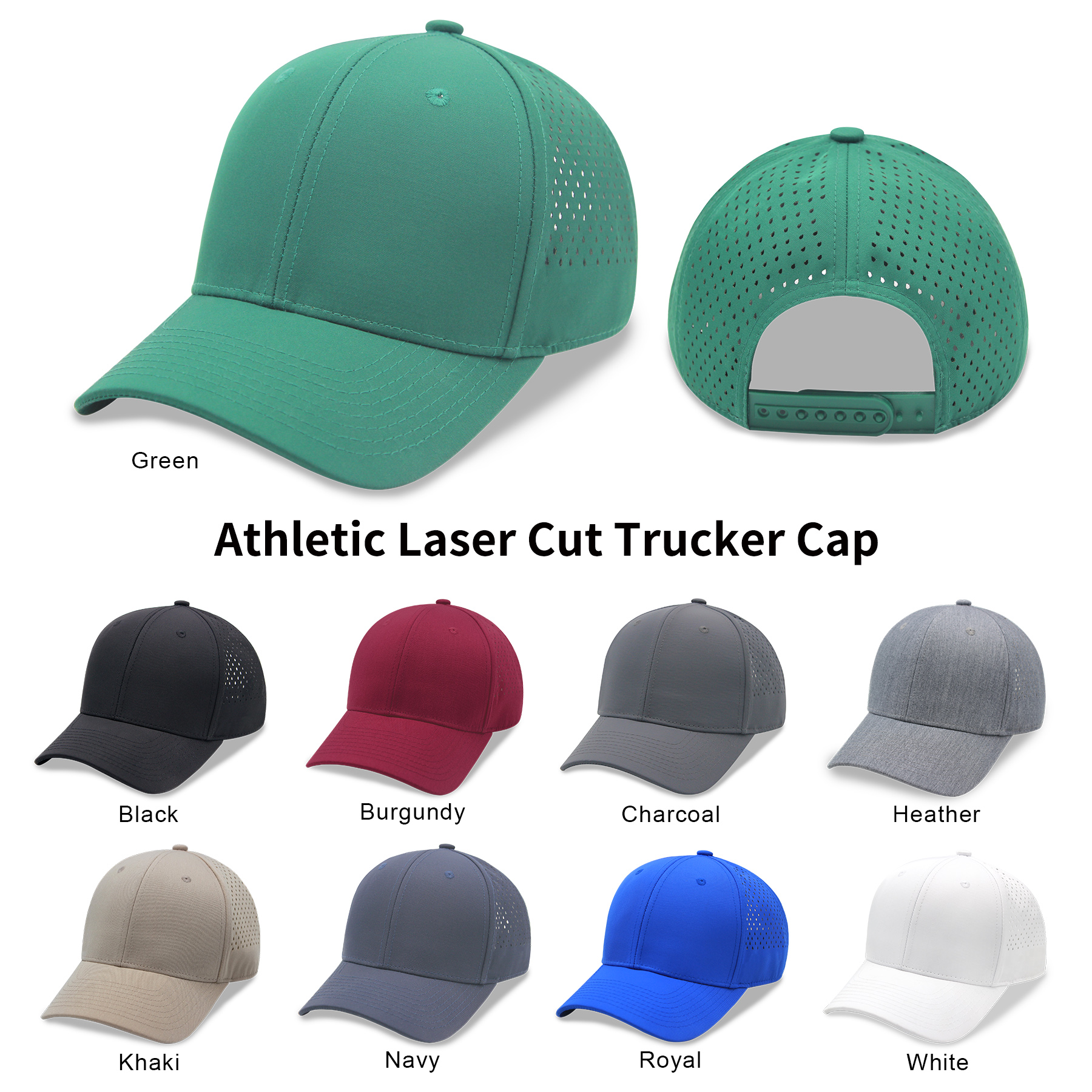 Athletic Trucker Cap Laser Cut Mesh Back