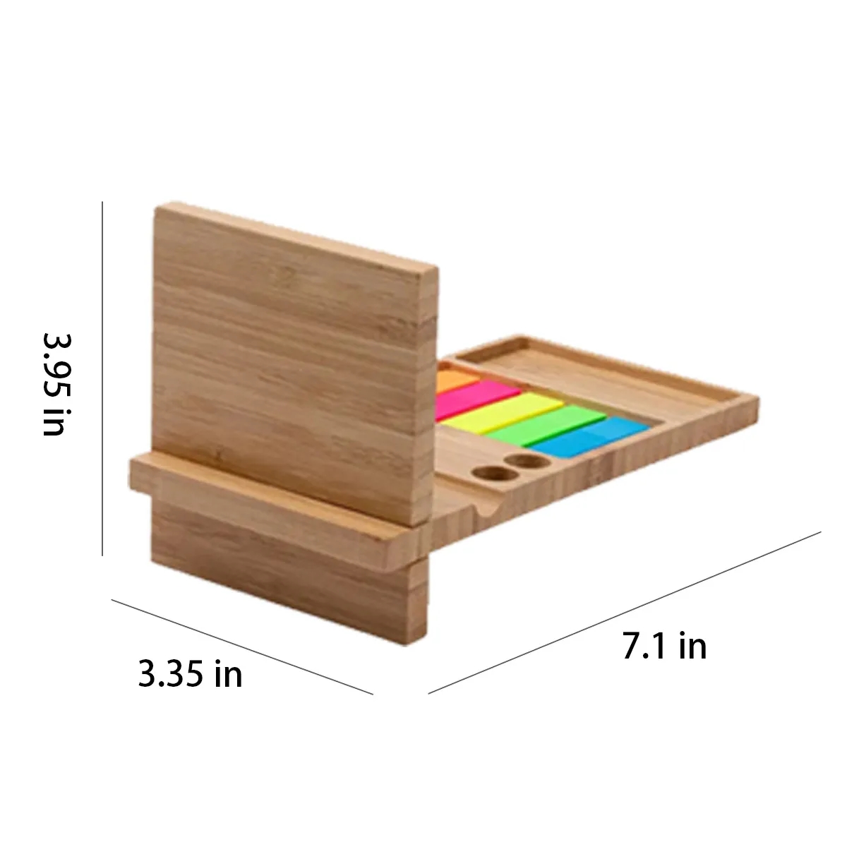 Bamboo Wood Desk Organizer with Mobile Stand and Pen Holder 4