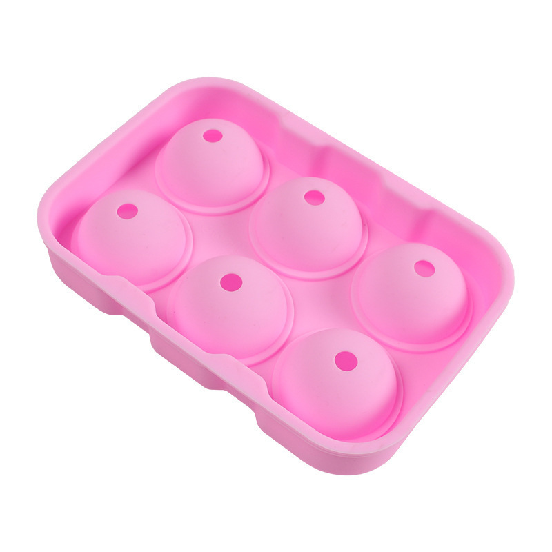 6 Hole Round Silicone Ice Cube Mold 8