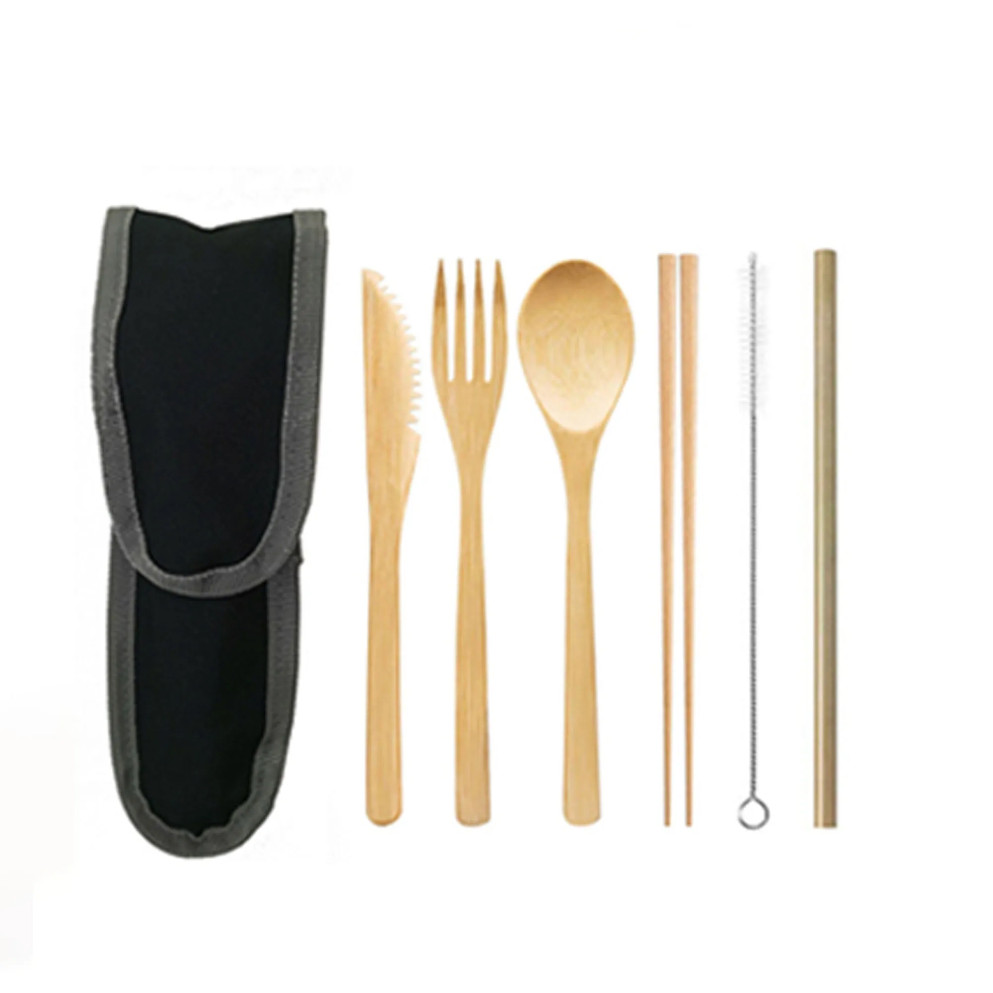 6 in 1 Bamboo Travel Utensil Set 4