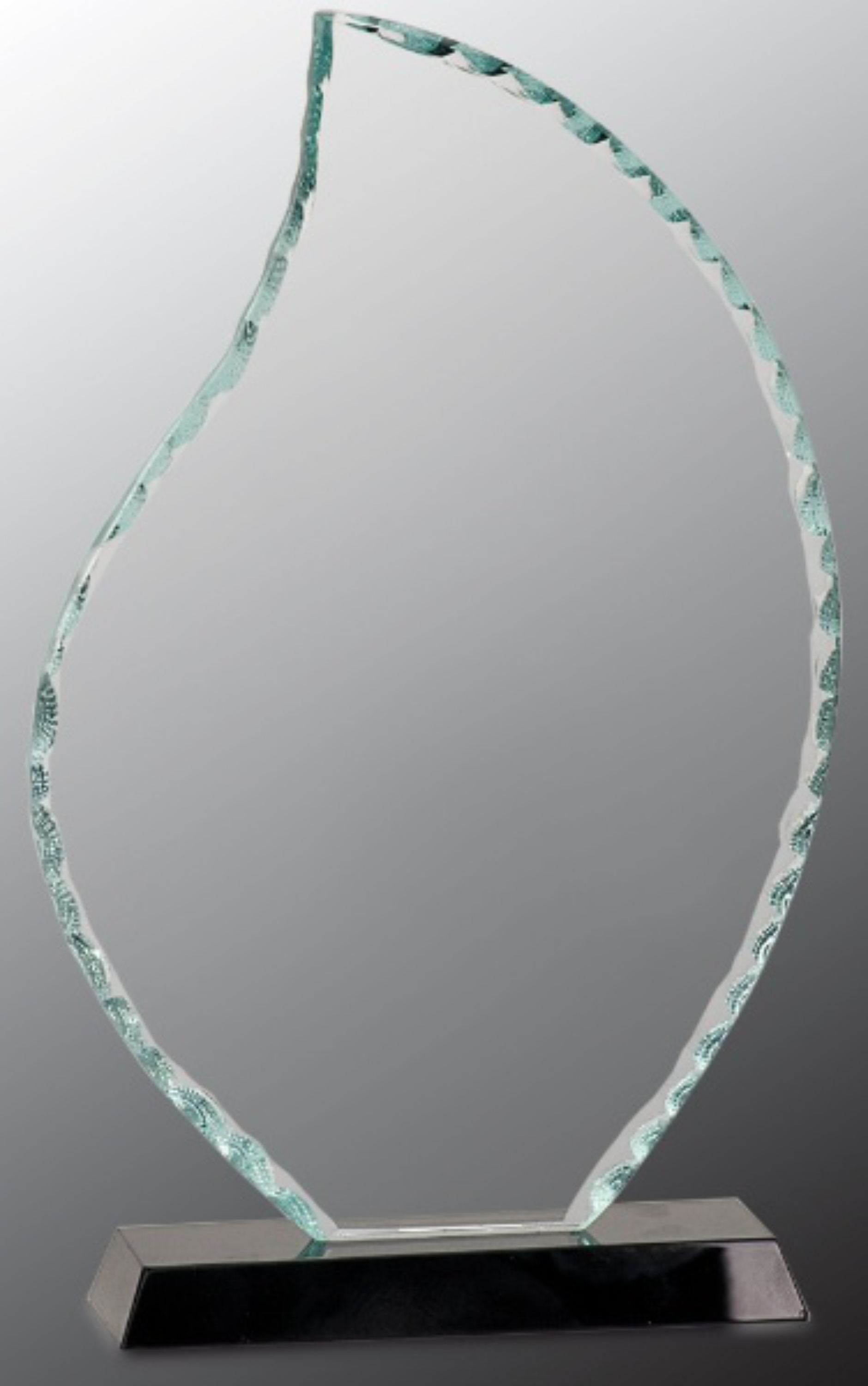 10 1/2" Flame Facet Glass Award on Black Base 2
