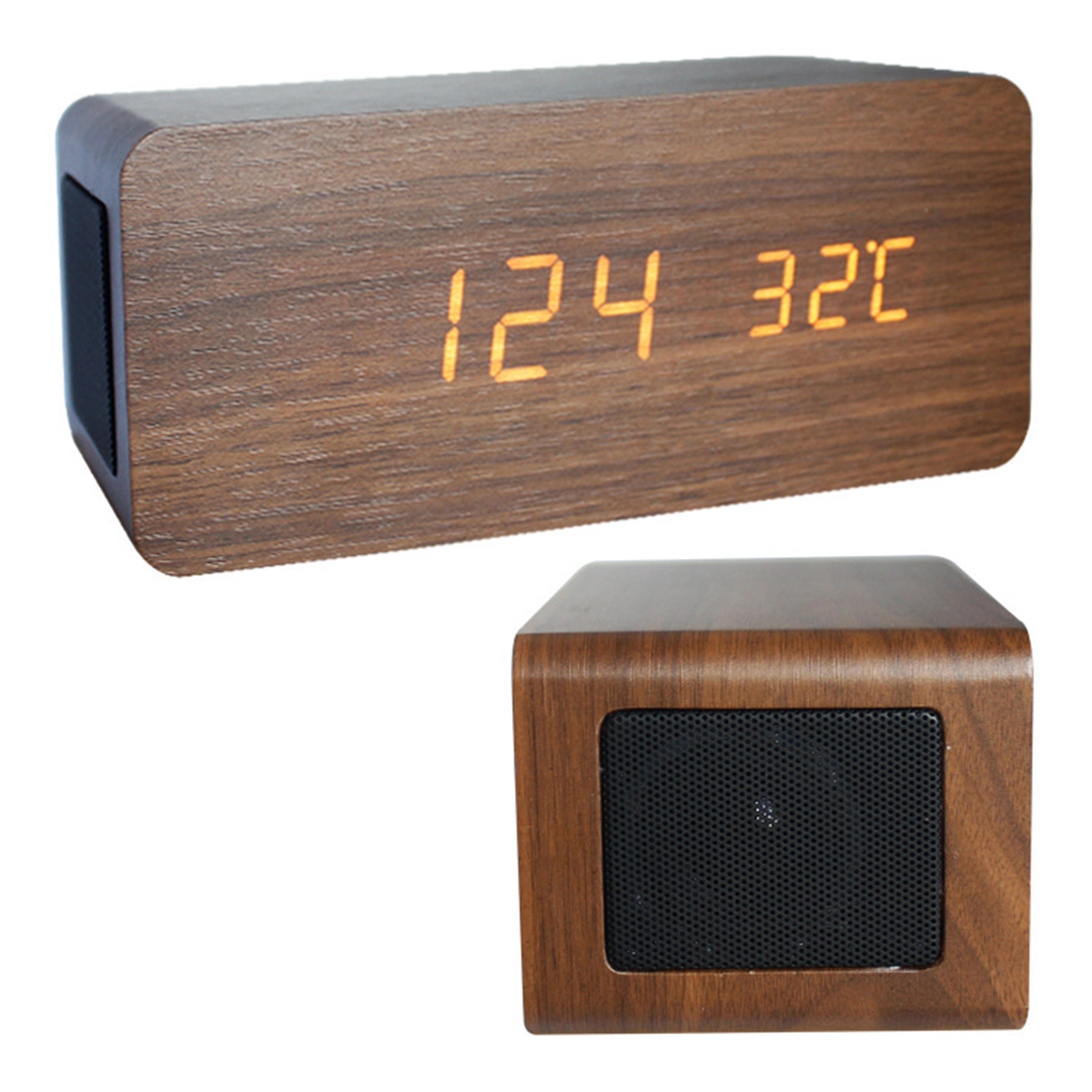 10 W Wood Wireless Charger with Speaker & Alarm Clock 5