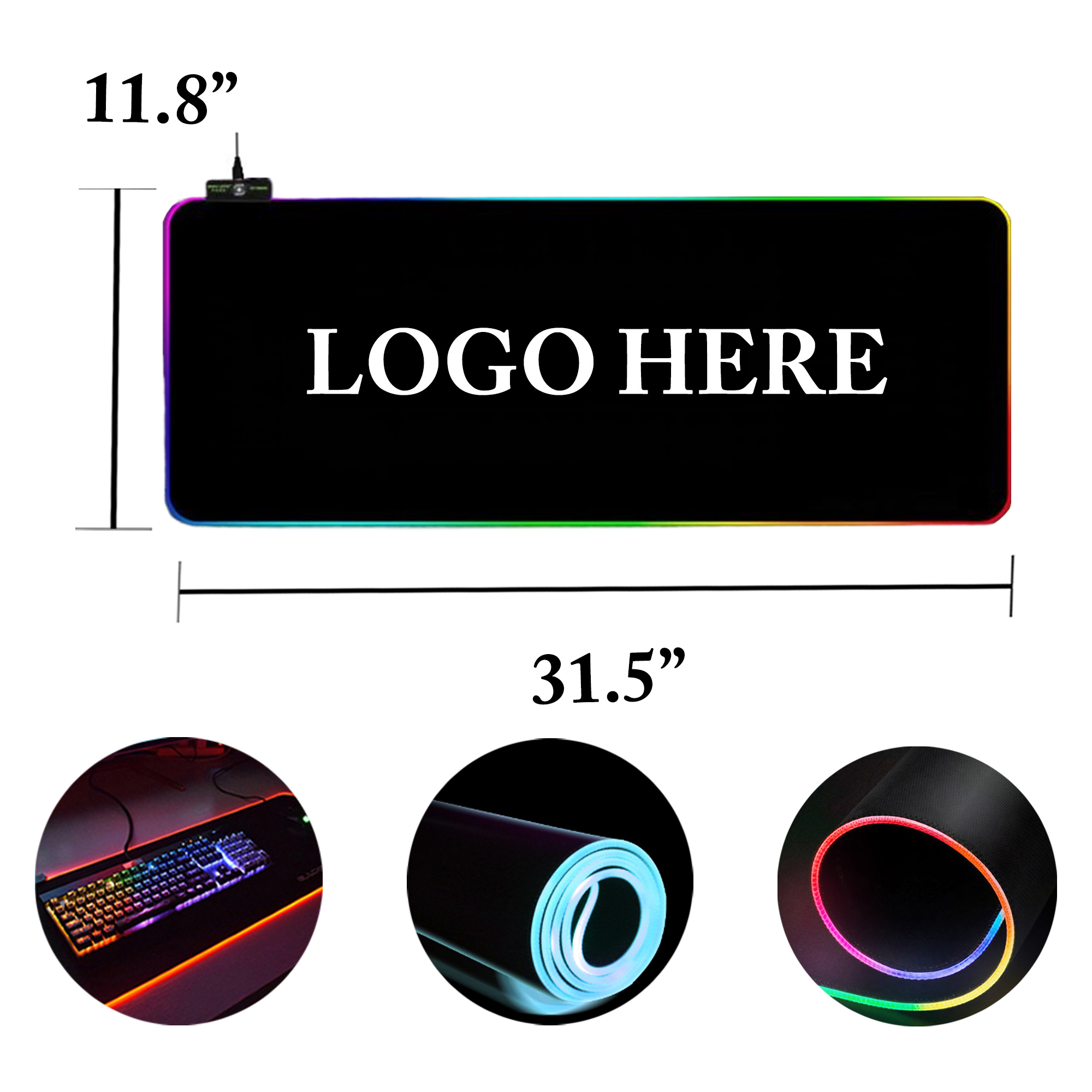 3mm RGB LED Gaming Mouse Pad 3