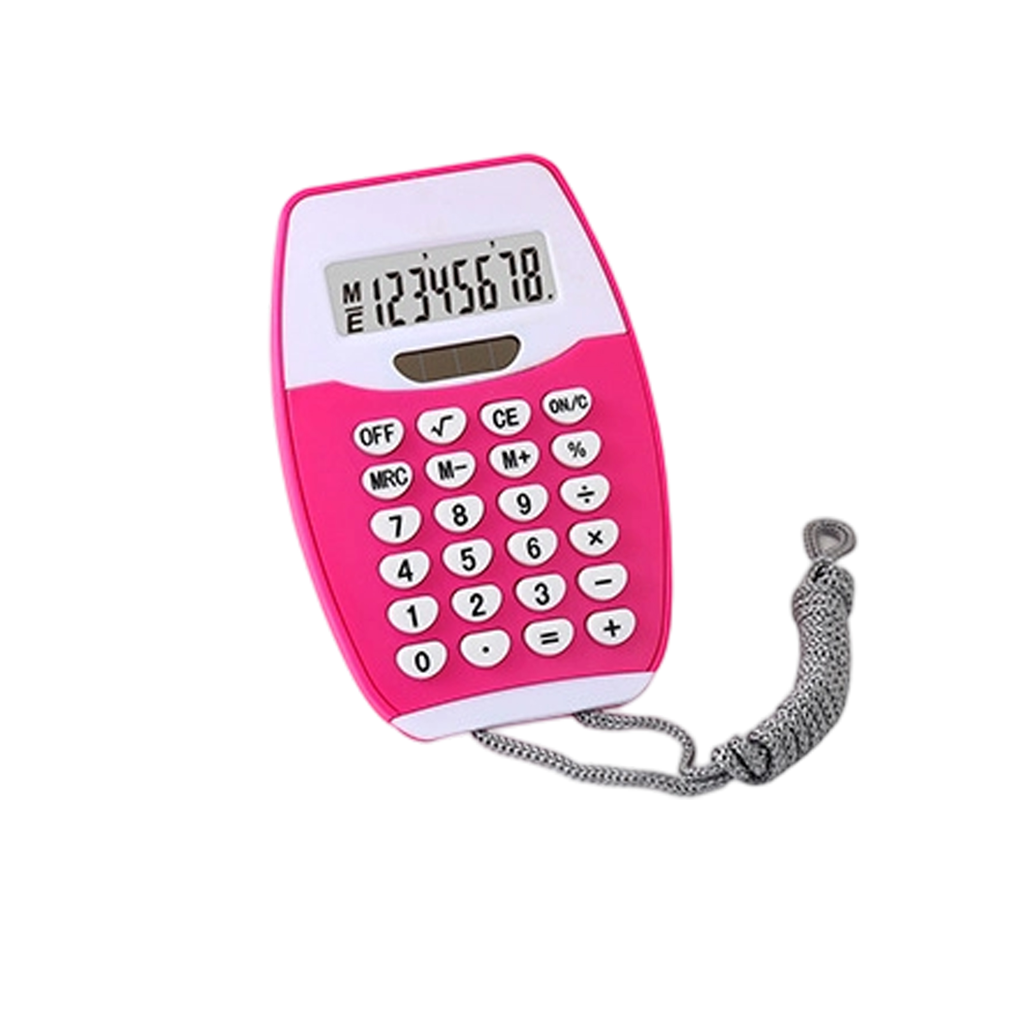Dual Power Lanyard Calculator With 8 Digit Display 4" x 2.6" 2