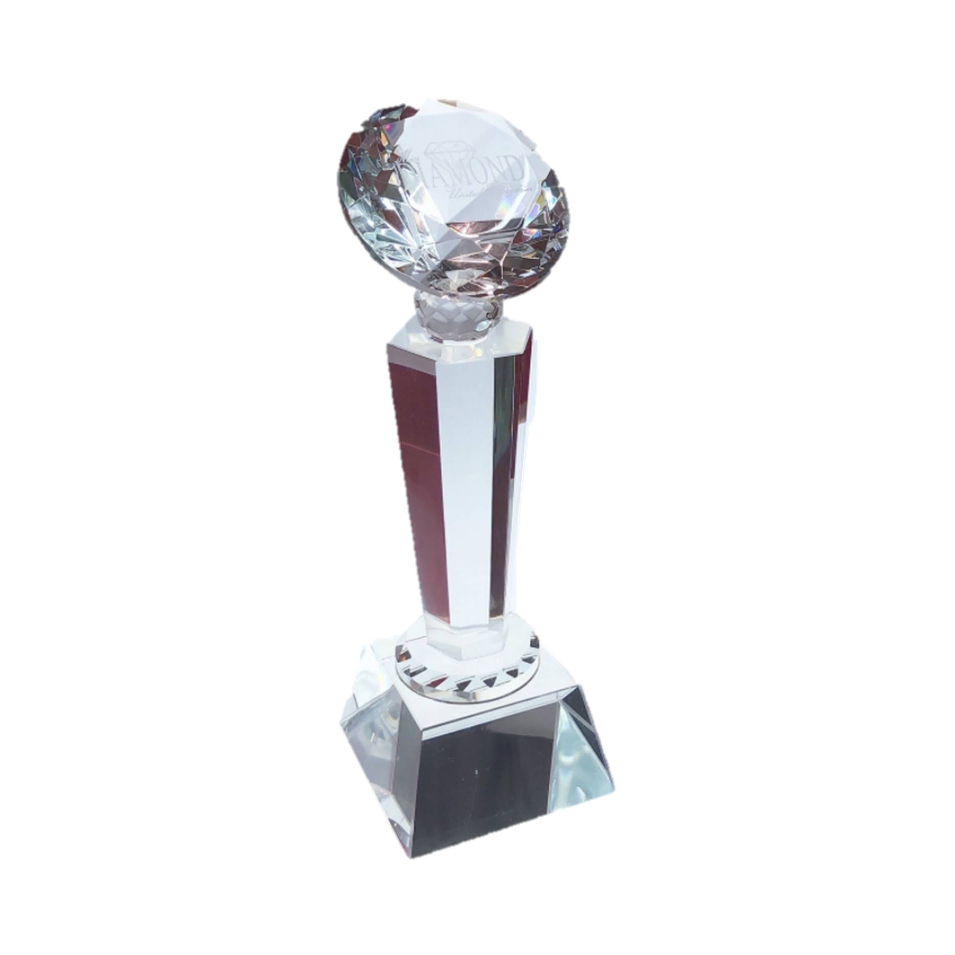 Crystal Award Diamond Trophy With Base 3