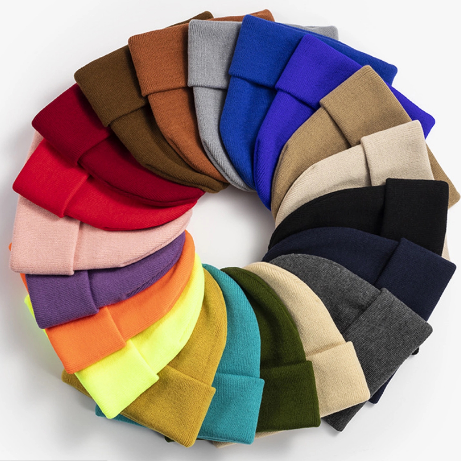 MOQ50 Acrylic Knit Attached Beanie 3