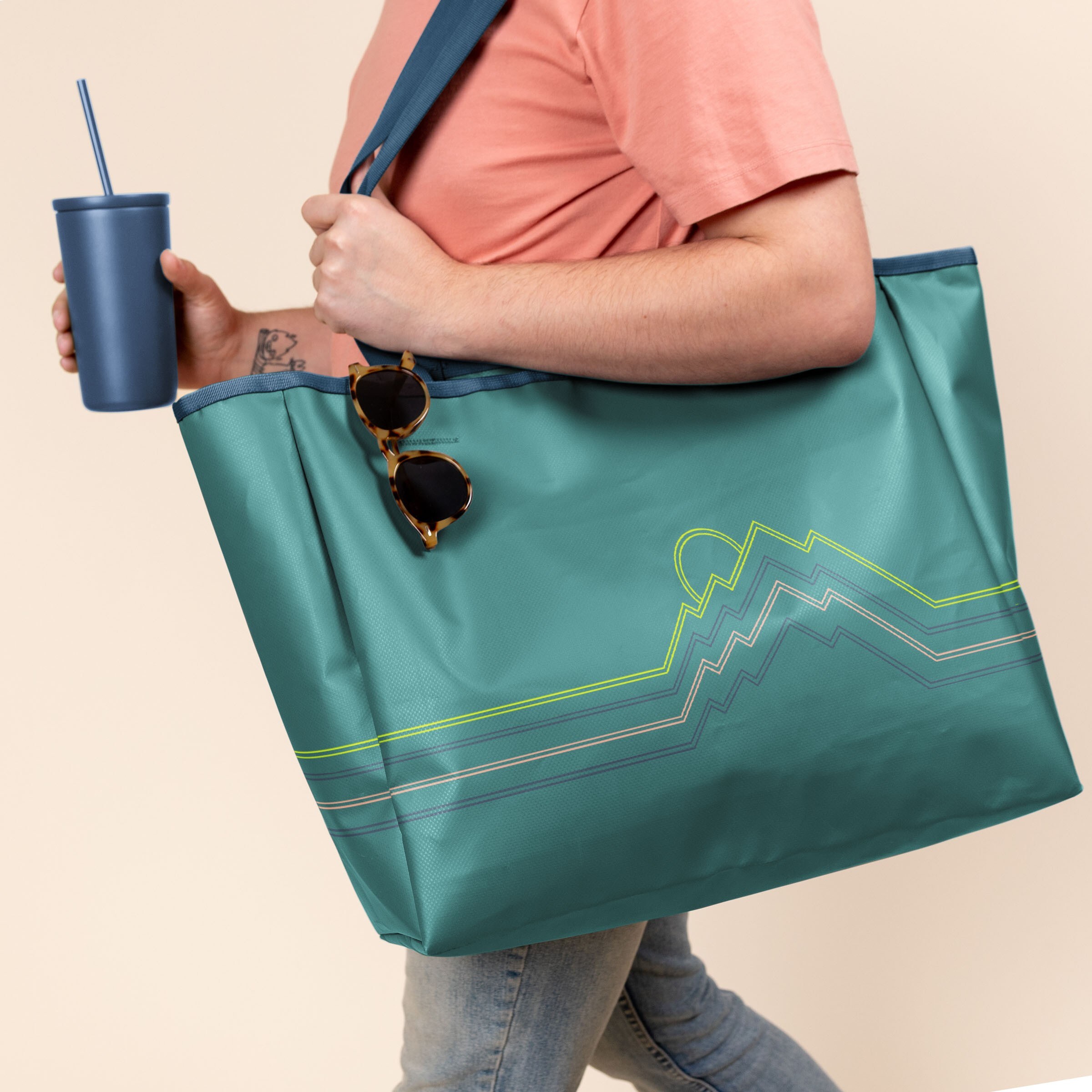 ALL DAY TOTE - TARPAULIN 4CP SS ONE LOCATION IMPRINT - LARGE