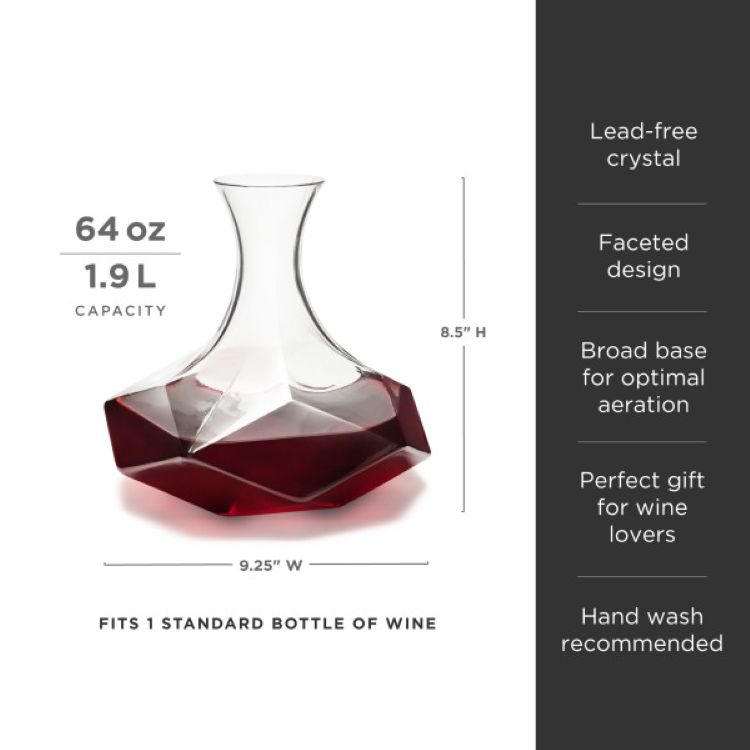 Viski® Faceted Crystal Wine Decanter 7
