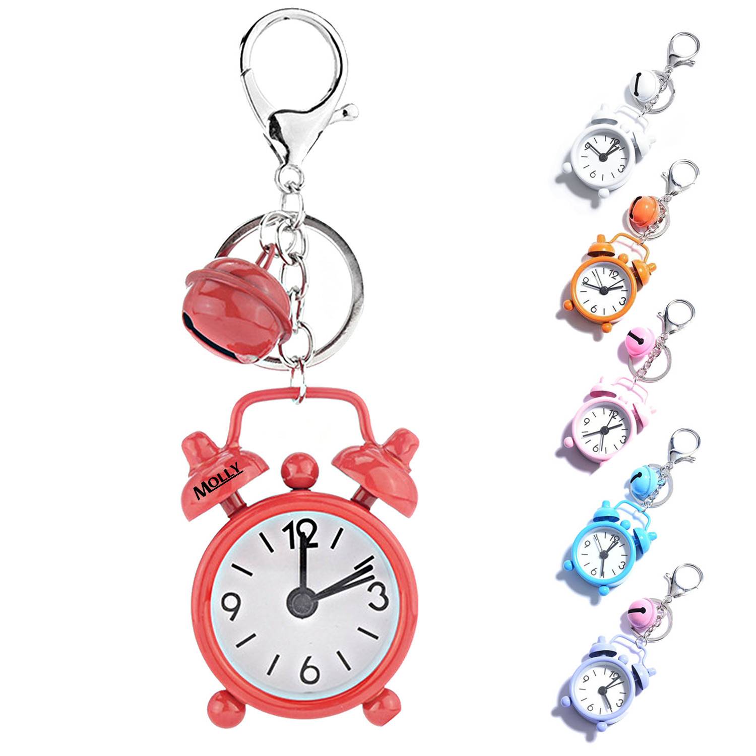 Mini alarm clock cartoon keychain 3