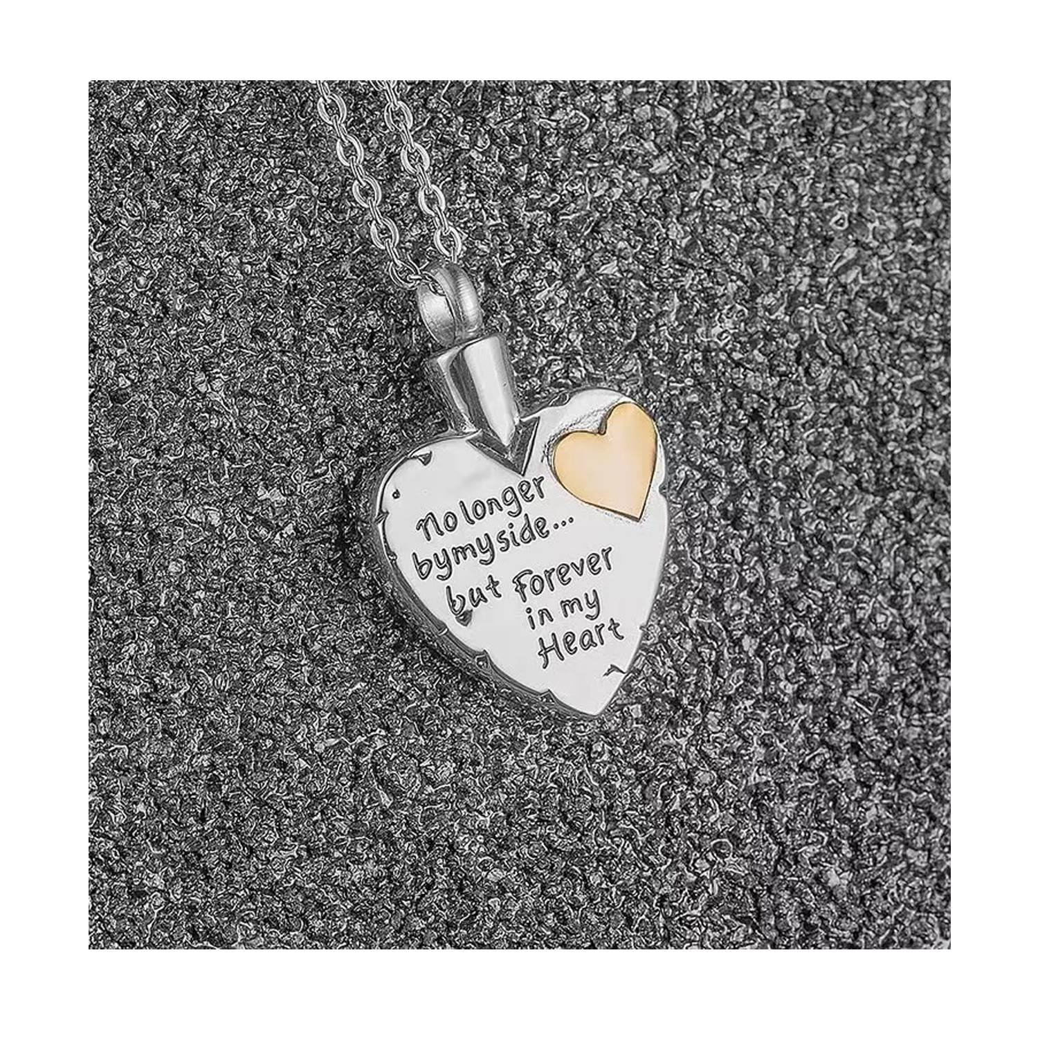 Stainless steel heart-shaped perfume bottle necklace 5