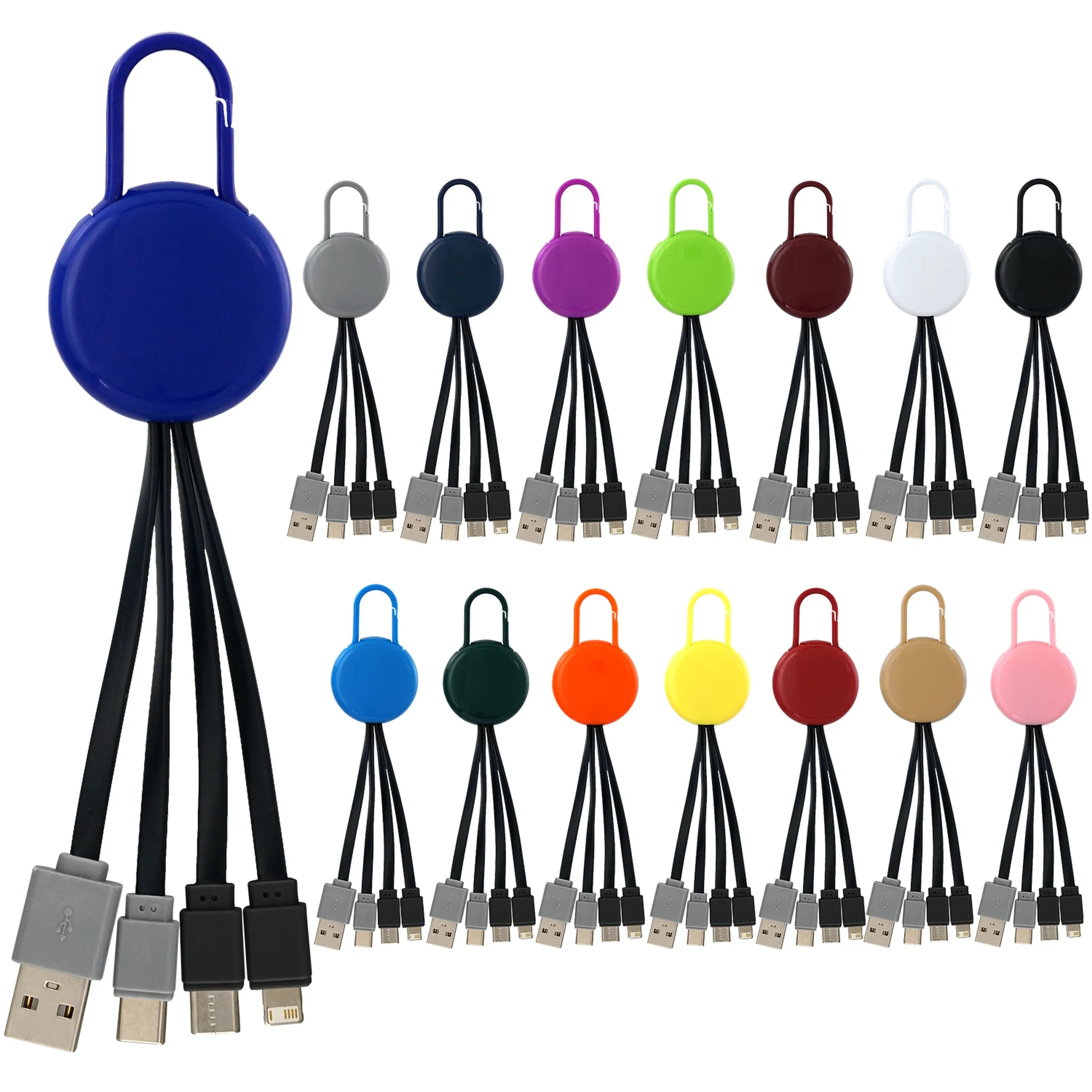 COLORFUL CLIP DUAL INPUT 3 IN 1 CHARGING CABLE 29