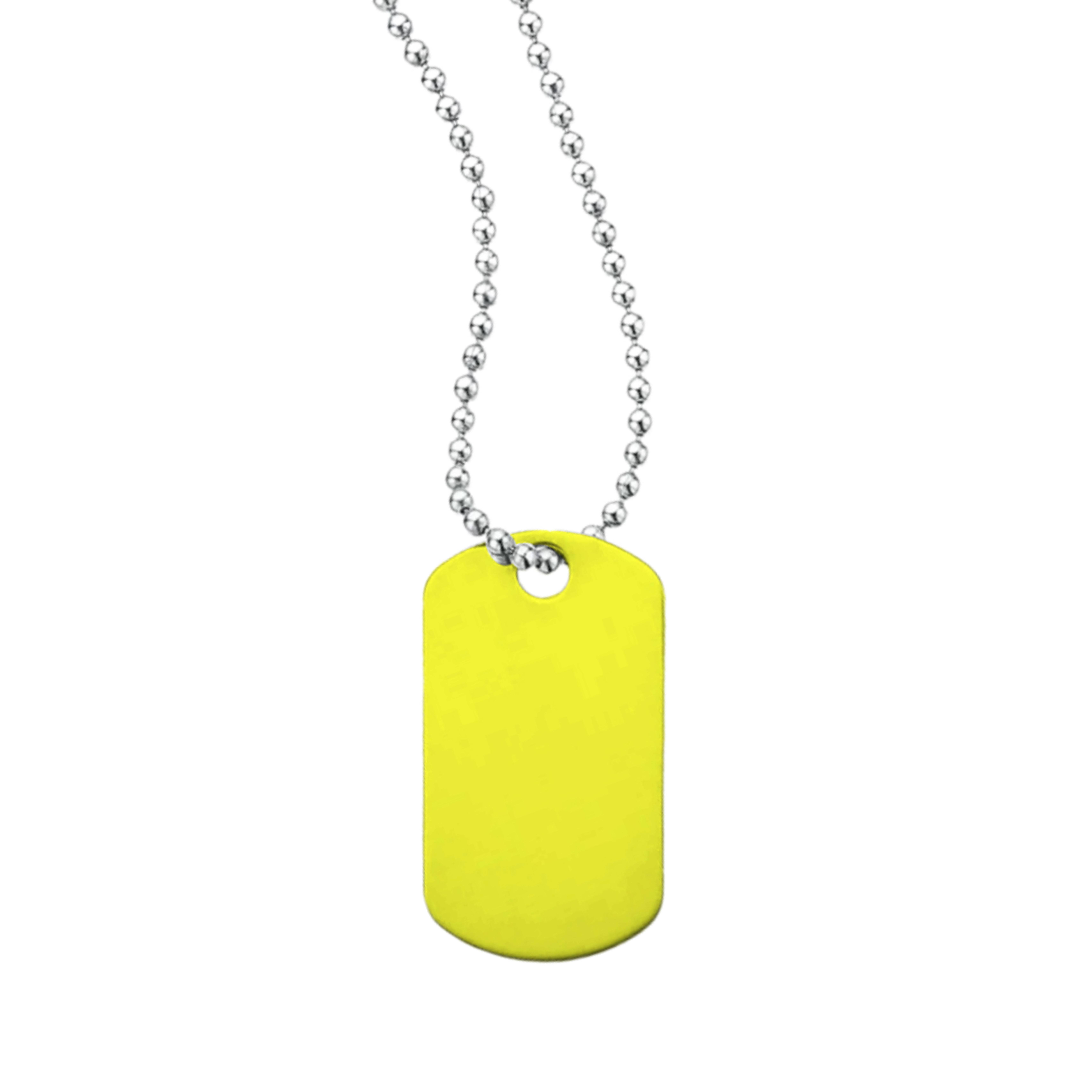 Classic Dog Tag With Long Beaded Chain 11