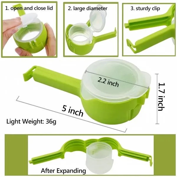 Multifunctional food sealing clip with lid 1