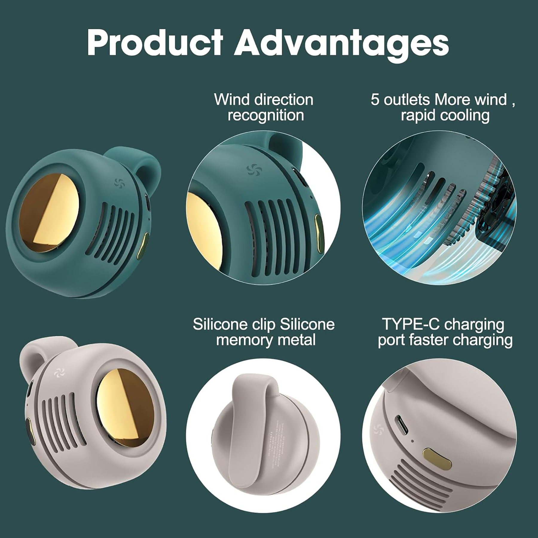 Mini Bladeless Clip on Cooling Fan 7