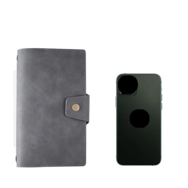 PU Leather A6 Zipper Notebook with Card Slots Dual 3