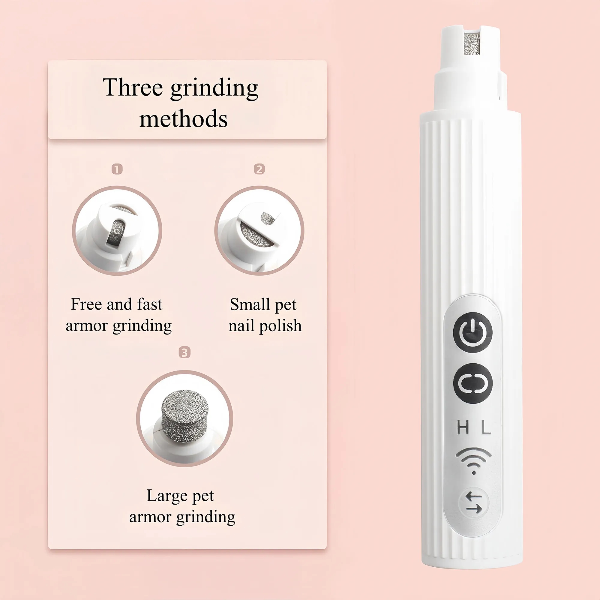 Professional Pet Nail Grinder With LED Light And Type C Port 3
