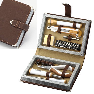 Deluxe Executive Tool Set in Leatherette Book Case 2