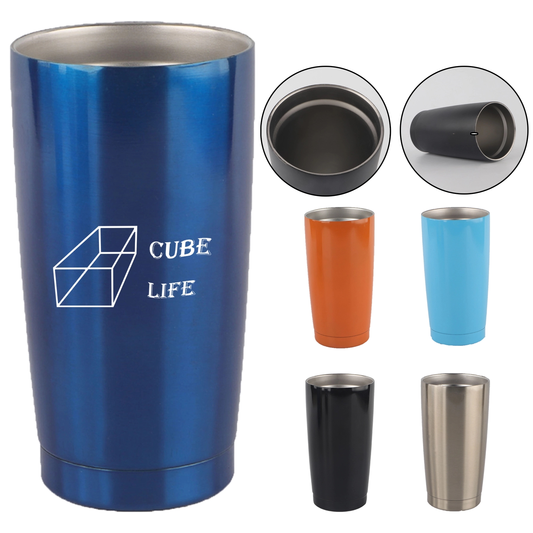 Insulated Water Bottle 20oz Reusable Stainless Steel Flask 7