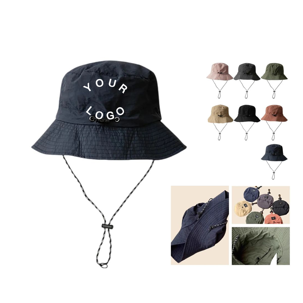 Lightweight Polyester Fishermans Hat with Detachable Brim 2
