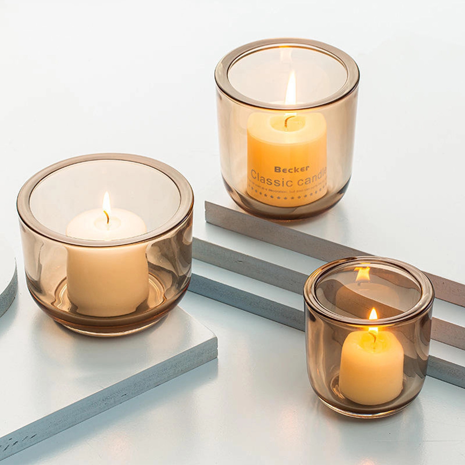 Amber Tealight Candle Holder 3