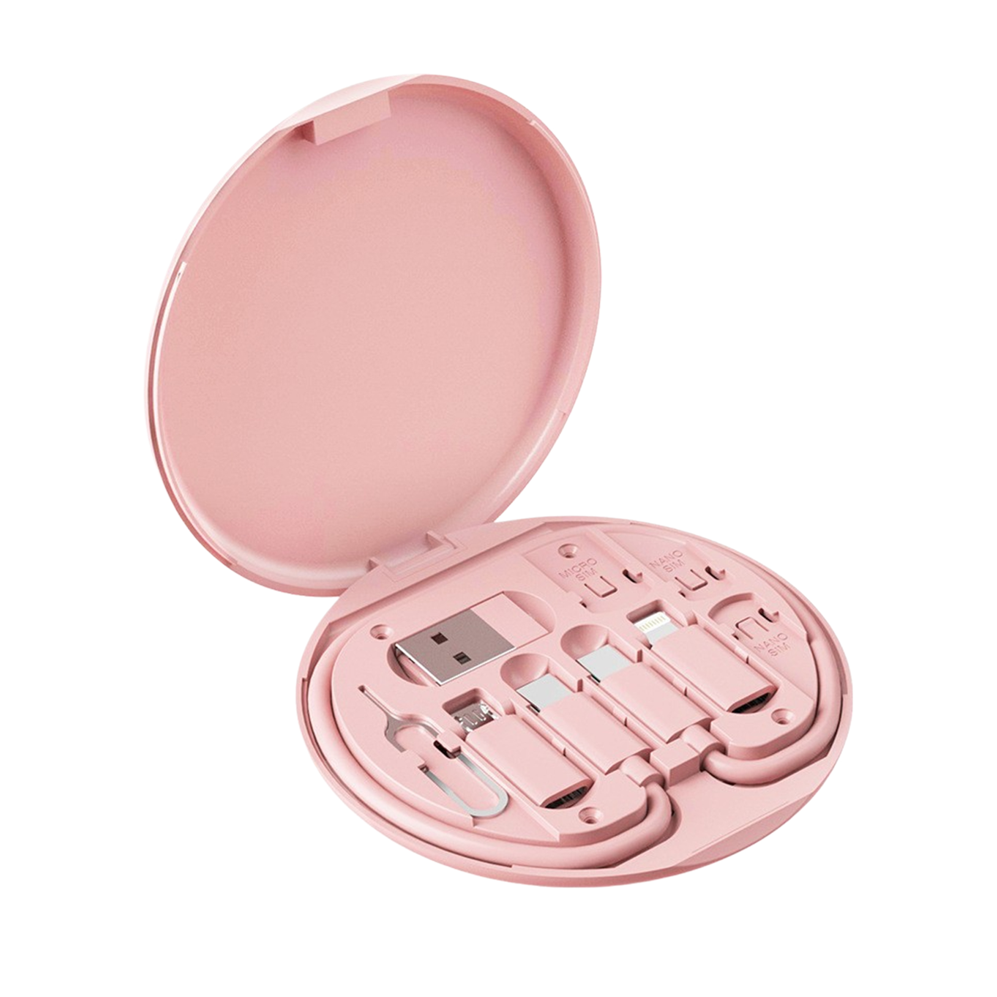 Round Adaptor Storage Charging Cable Kit 2
