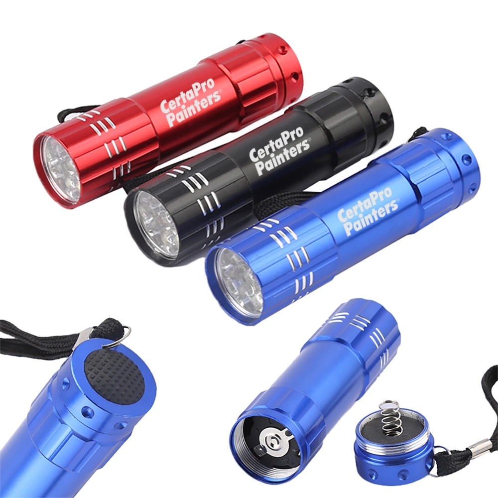 9 LED Flashlight With Strap 2