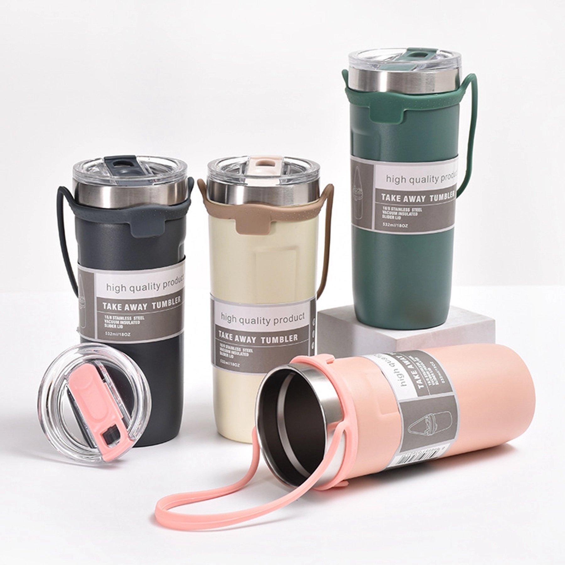 24 Oz. Vacuum Insulated Coffee Tumbler with Silicone Strap 3