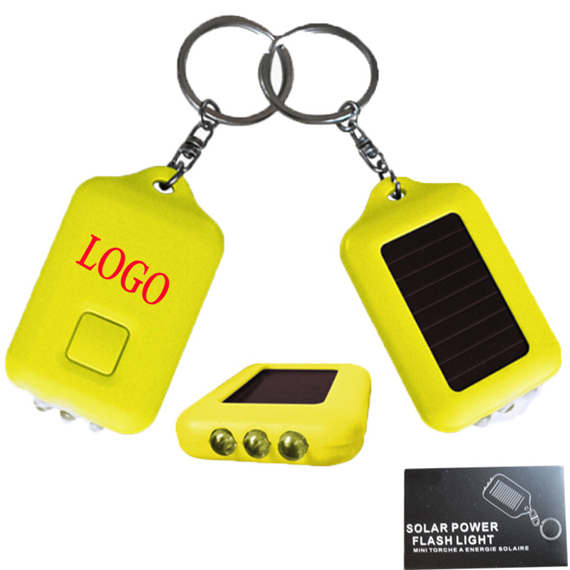 Mini Solar Energy Power LED Keychain Flashlight Torch 2