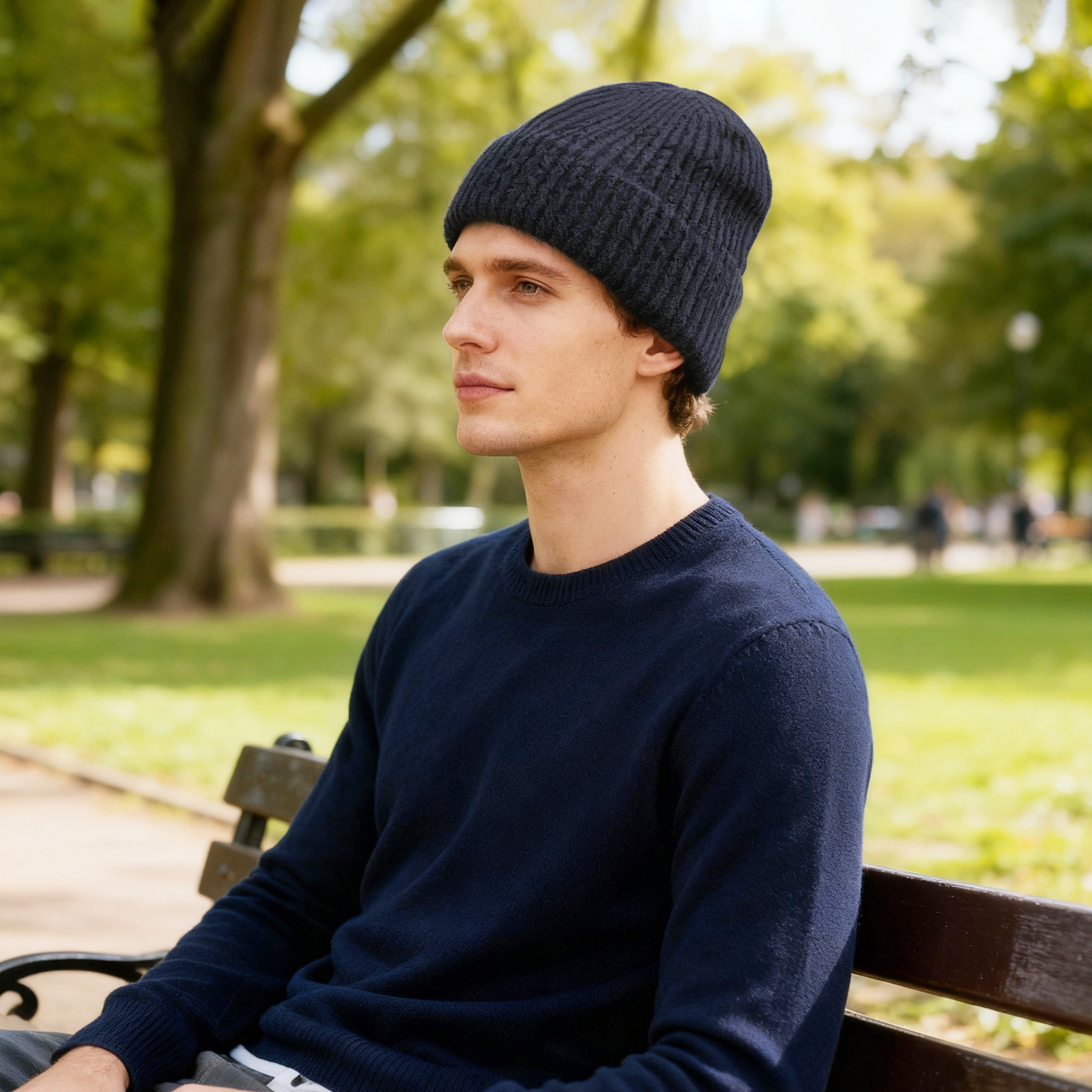 Cuffed Knitted Beanie, custom hat with logo imprint 4