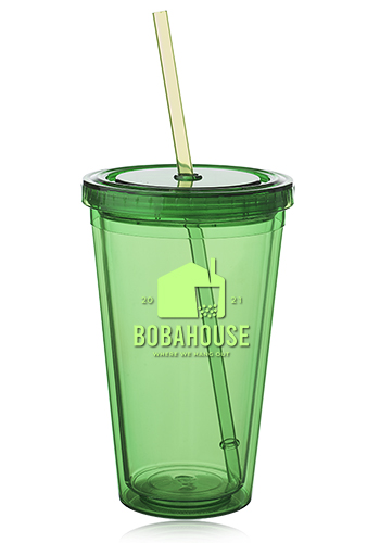 16 oz. Double Wall Acrylic Tumblers With Straws 27
