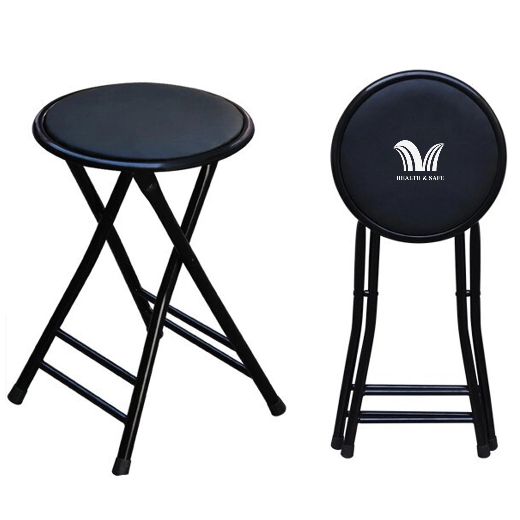 Foldable PU Leather Non Slip Pad Metal Chair 2