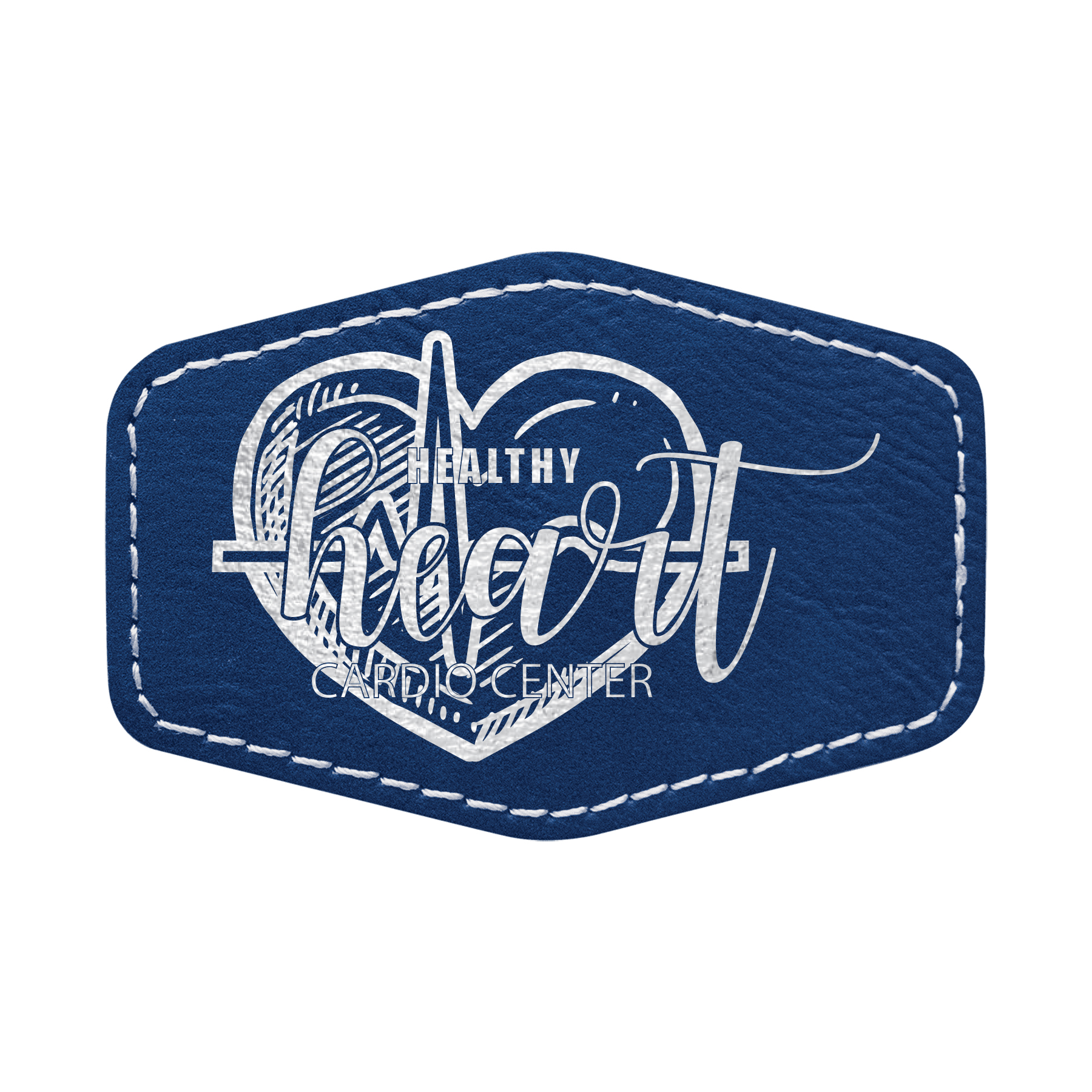 3" x 2" Leatherette Hexagon Patch with Adhesive 27