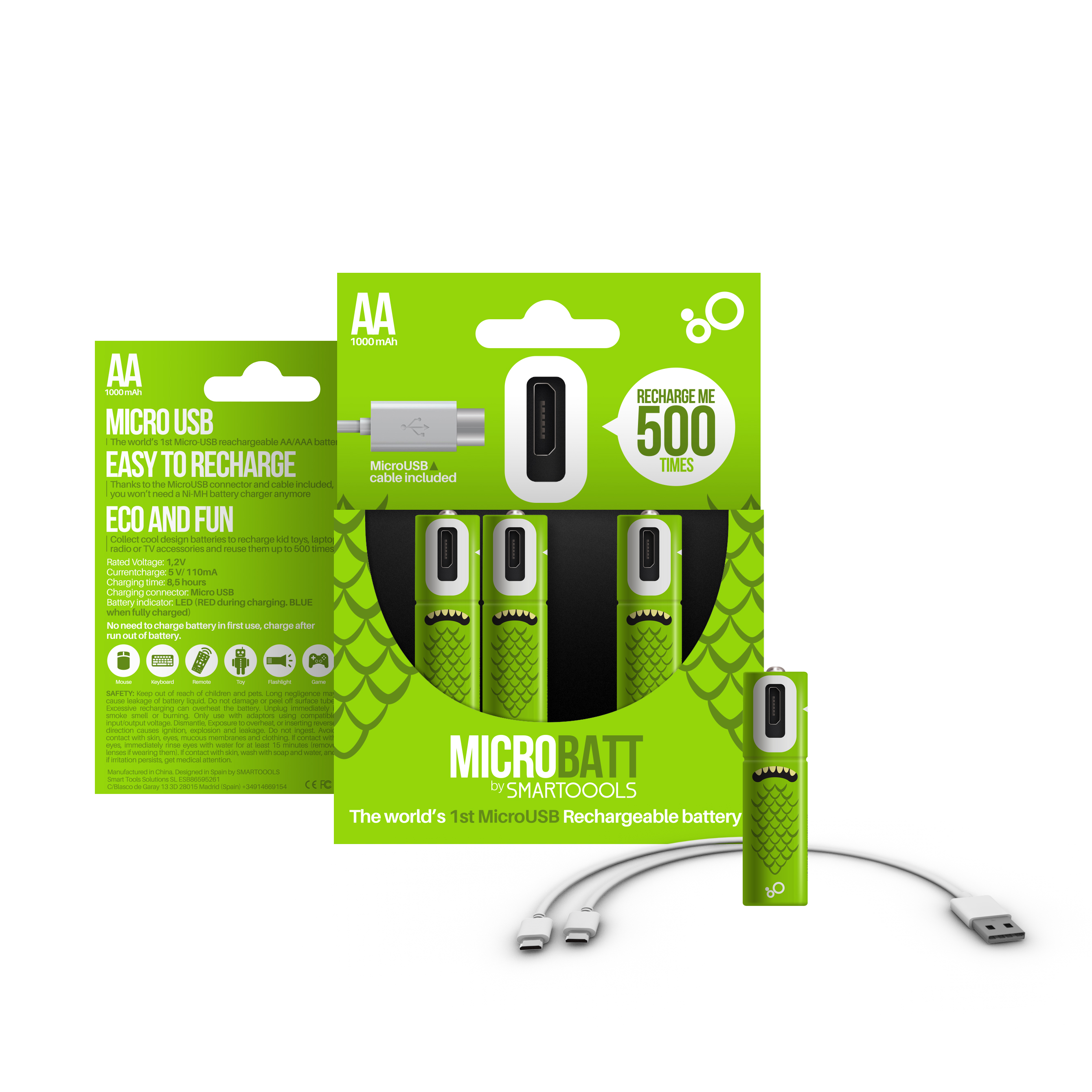 Micro USB Rechargeable AA Battery