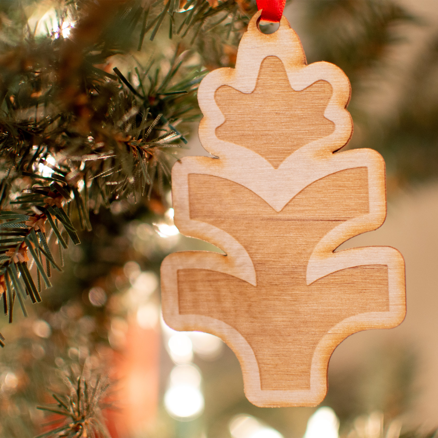 Wood Ornaments: 4" W x 4" H