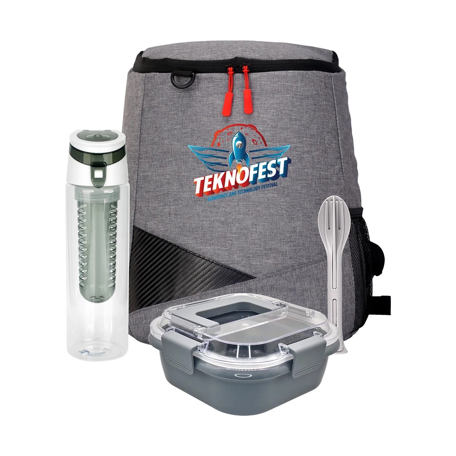 Trendy Lunch Box & Utensil Backpack Set 9