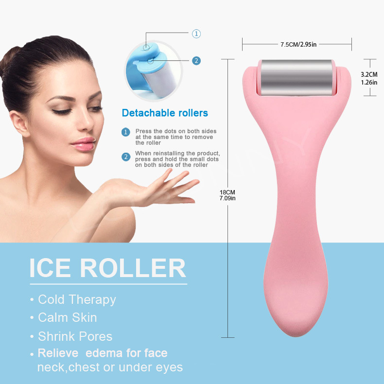 Removable Stainless Steel Facial Roller for Cooling Therapy 2