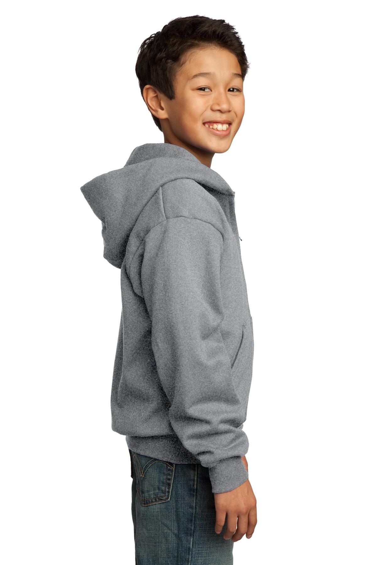 Port & Company® Youth Core Fleece Full-Zip Hooded Sweatshirt 113