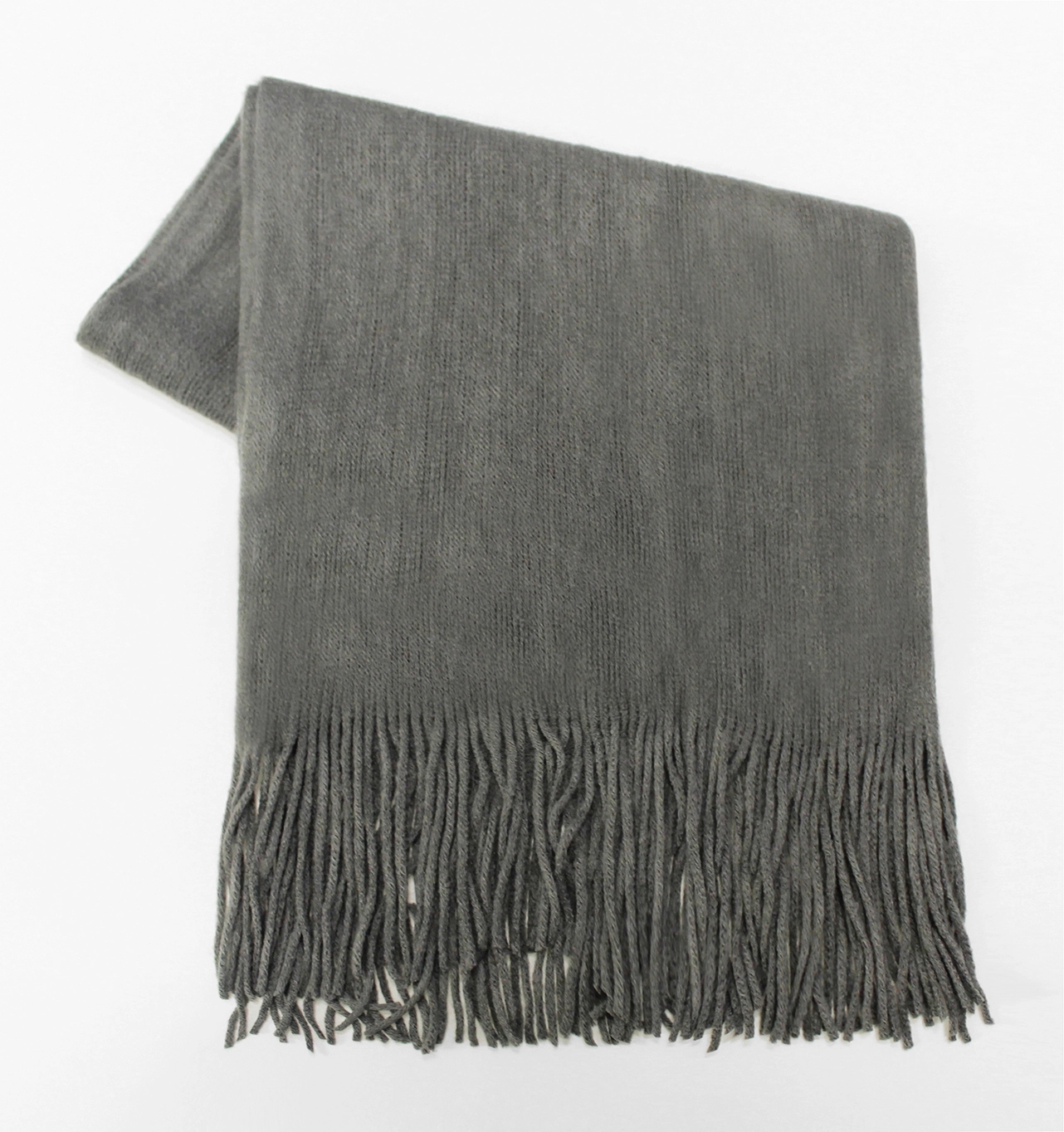 Boucle fringed scarf