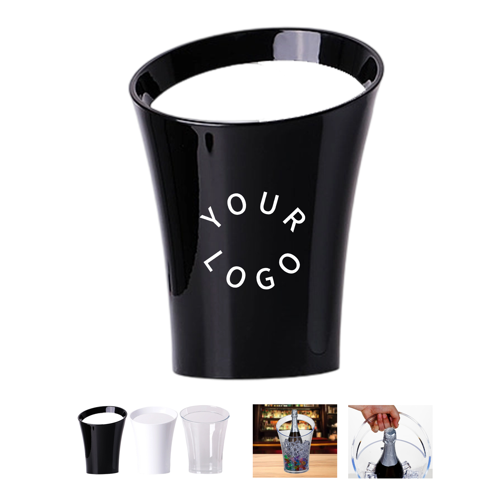 Acrylic Ice Bucket 3.2 Liter 8.2" x 8.2" x 11.6" 7