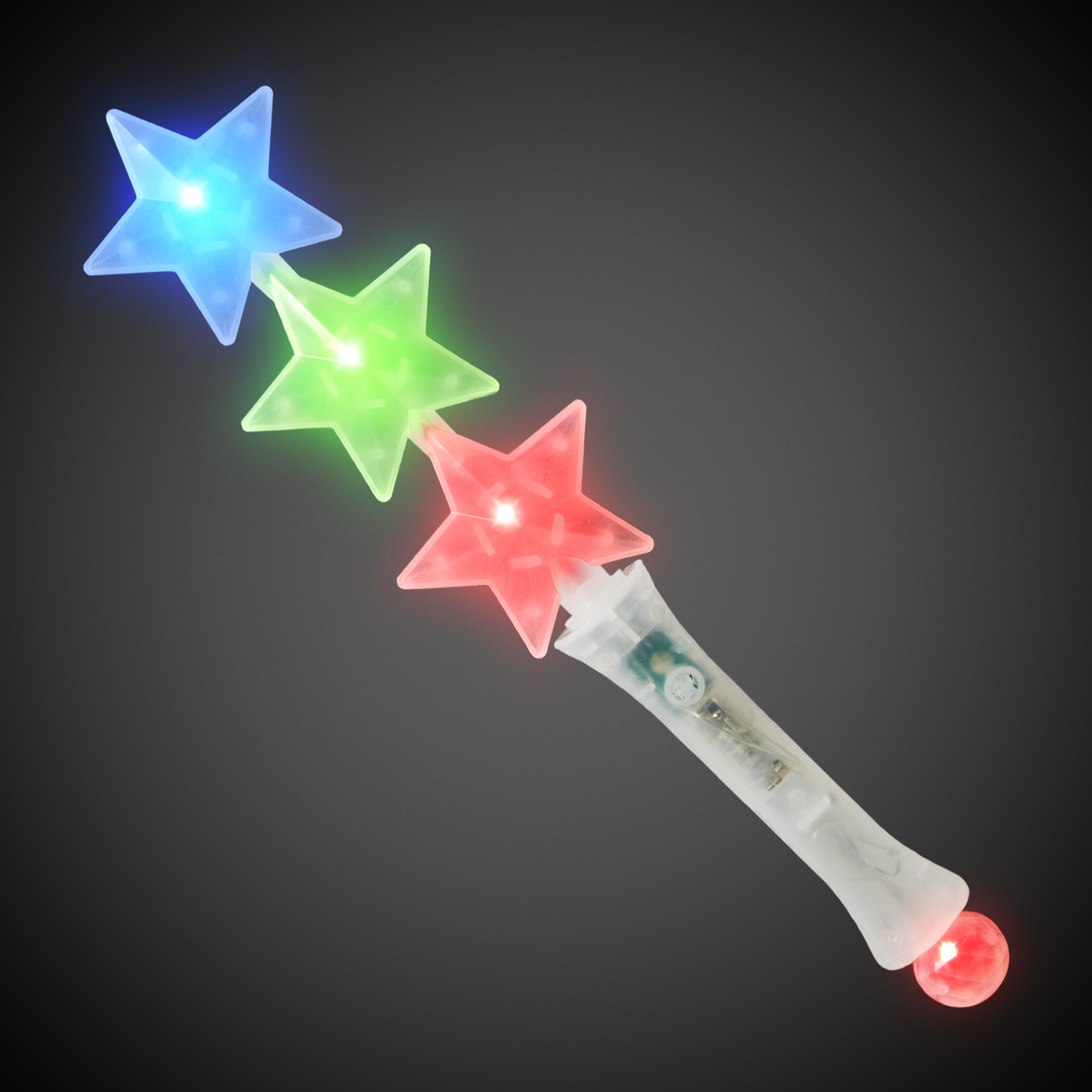 Triple Star LED Glow Light Up Wand 3