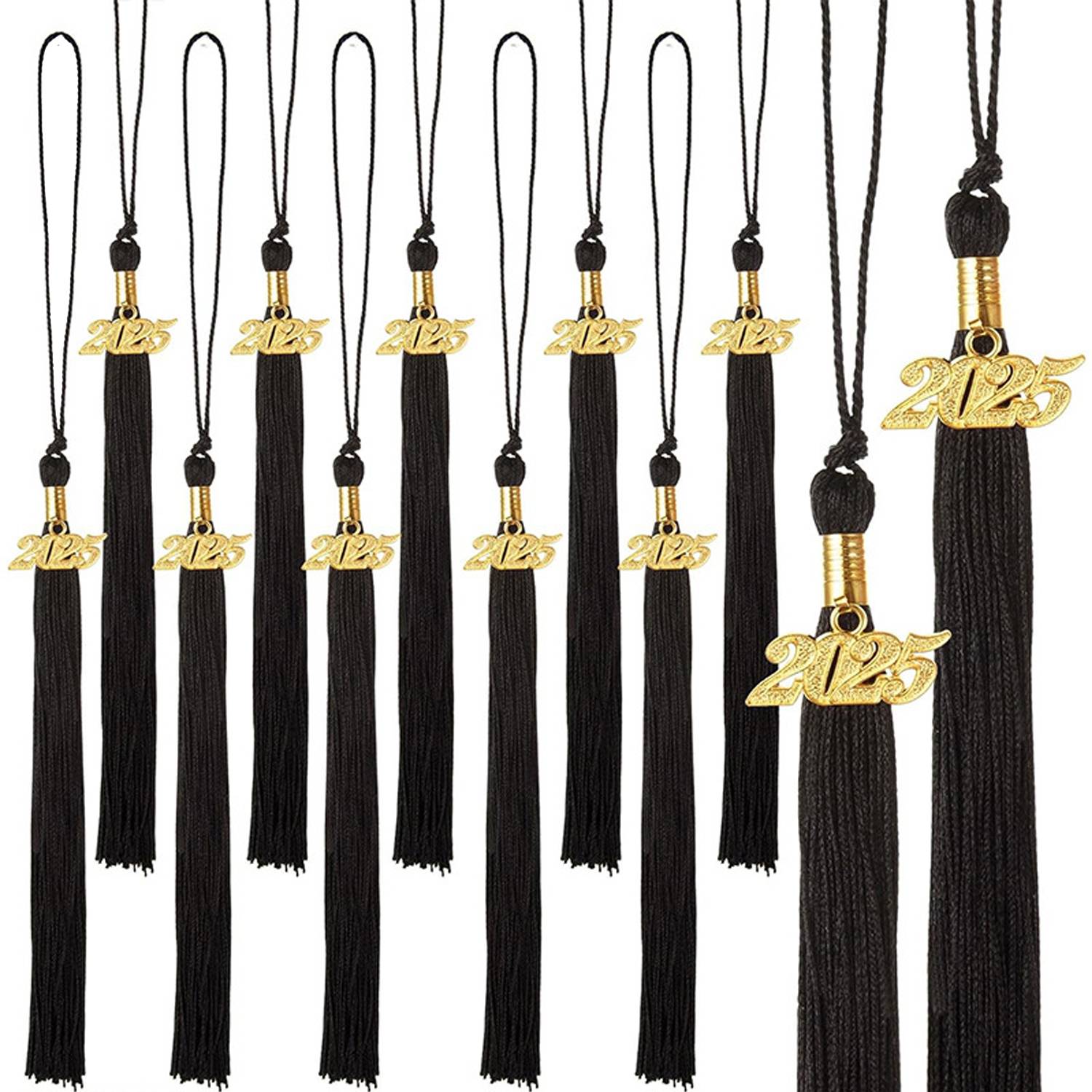 Graduation Tassels With Gold 2025 Year Charm Pendant 11