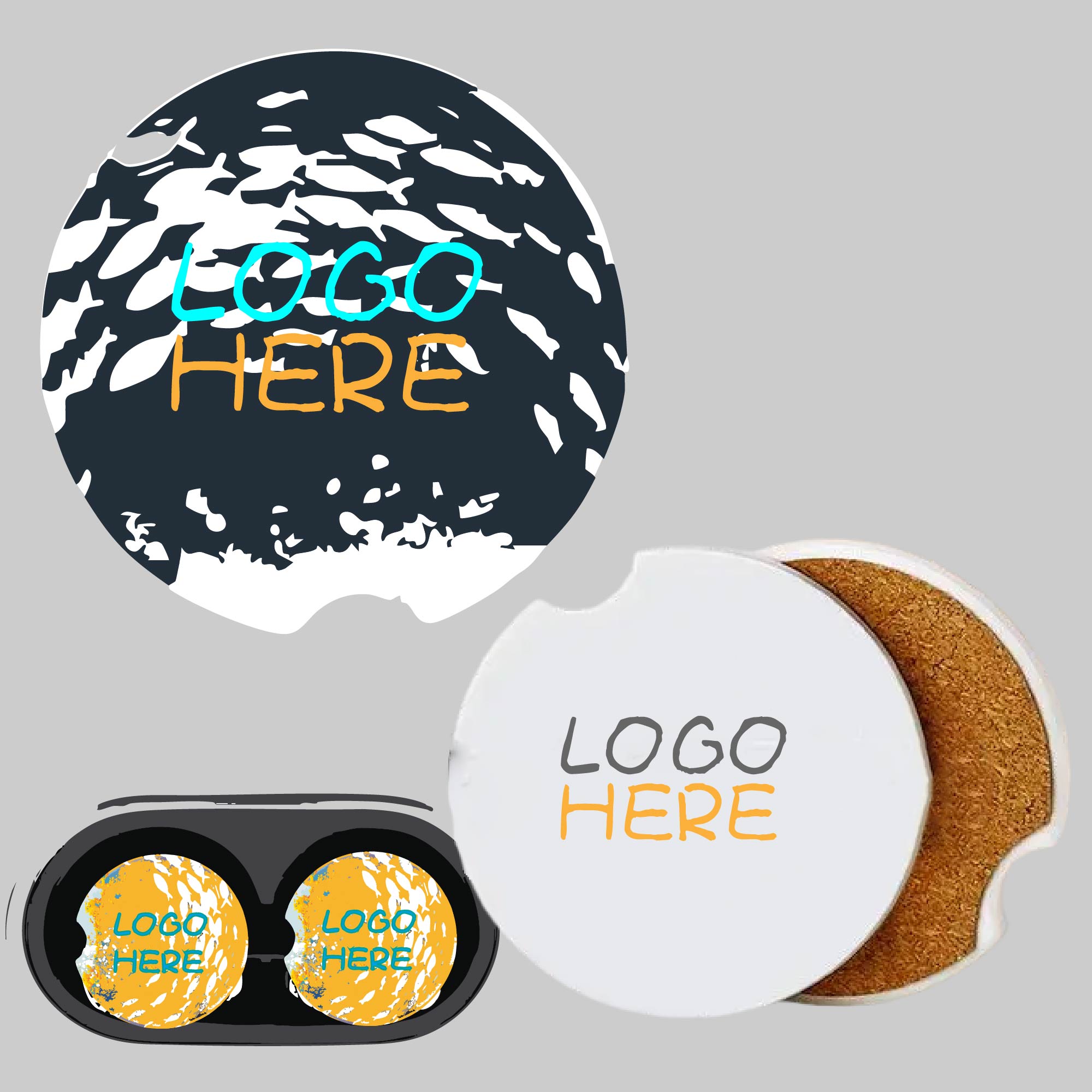 Absorbent Car Coaster With Cork 1