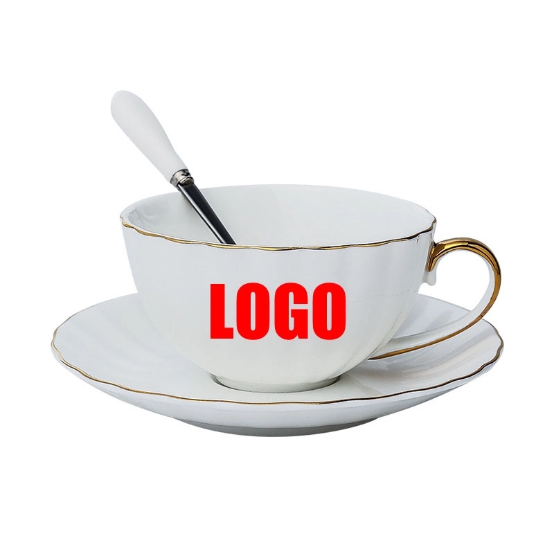 Custom Porcelain Coffee Cups with Gold Trim 3