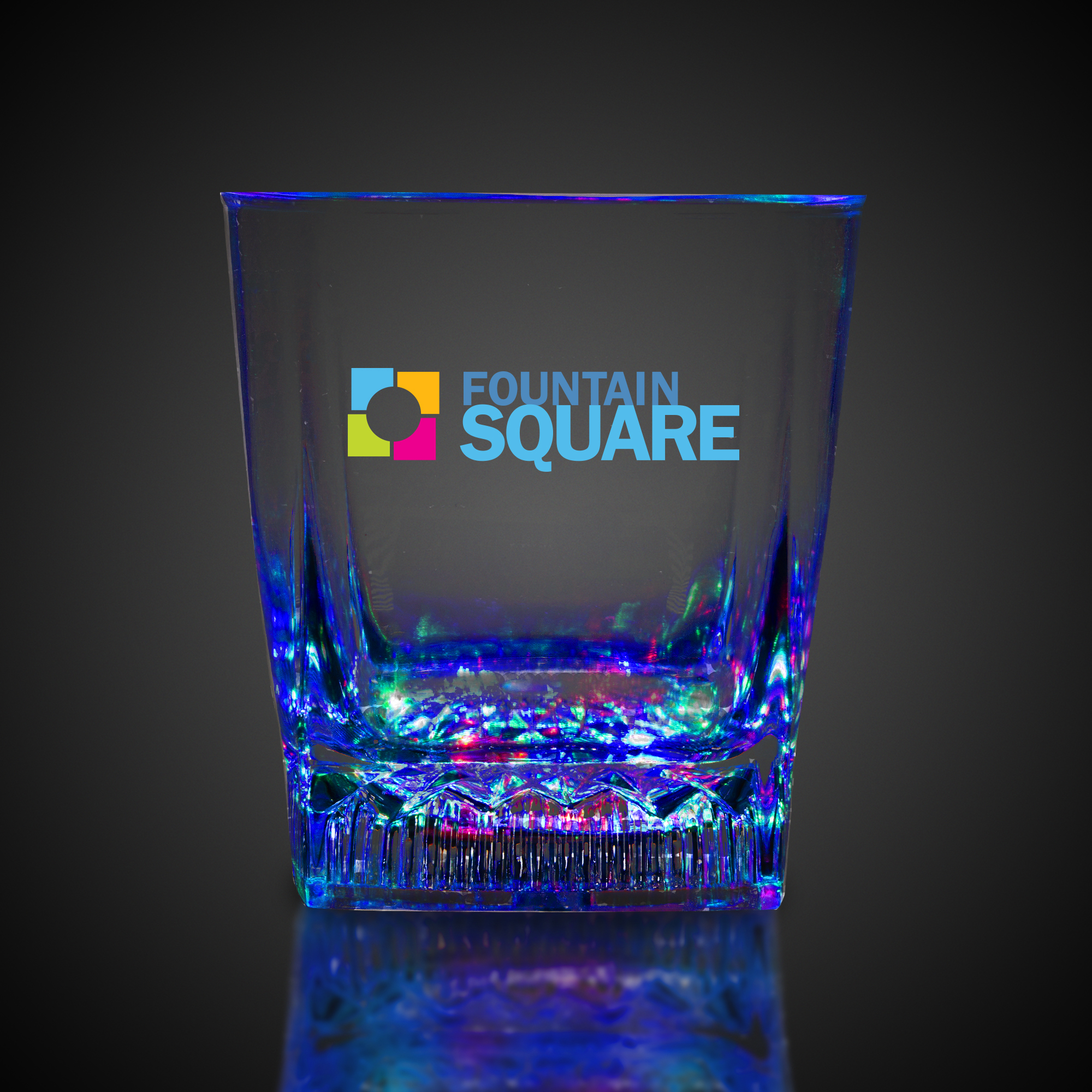 Square Bottom LED Rocks Glass 3