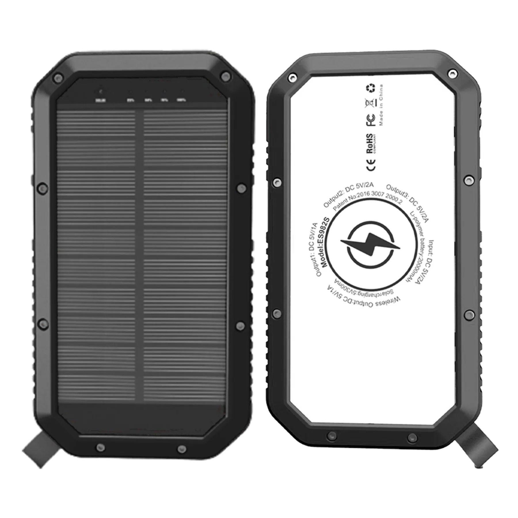 20000Mah Micro-Usb Input Wireless Solar Power Bank Flashligh 2