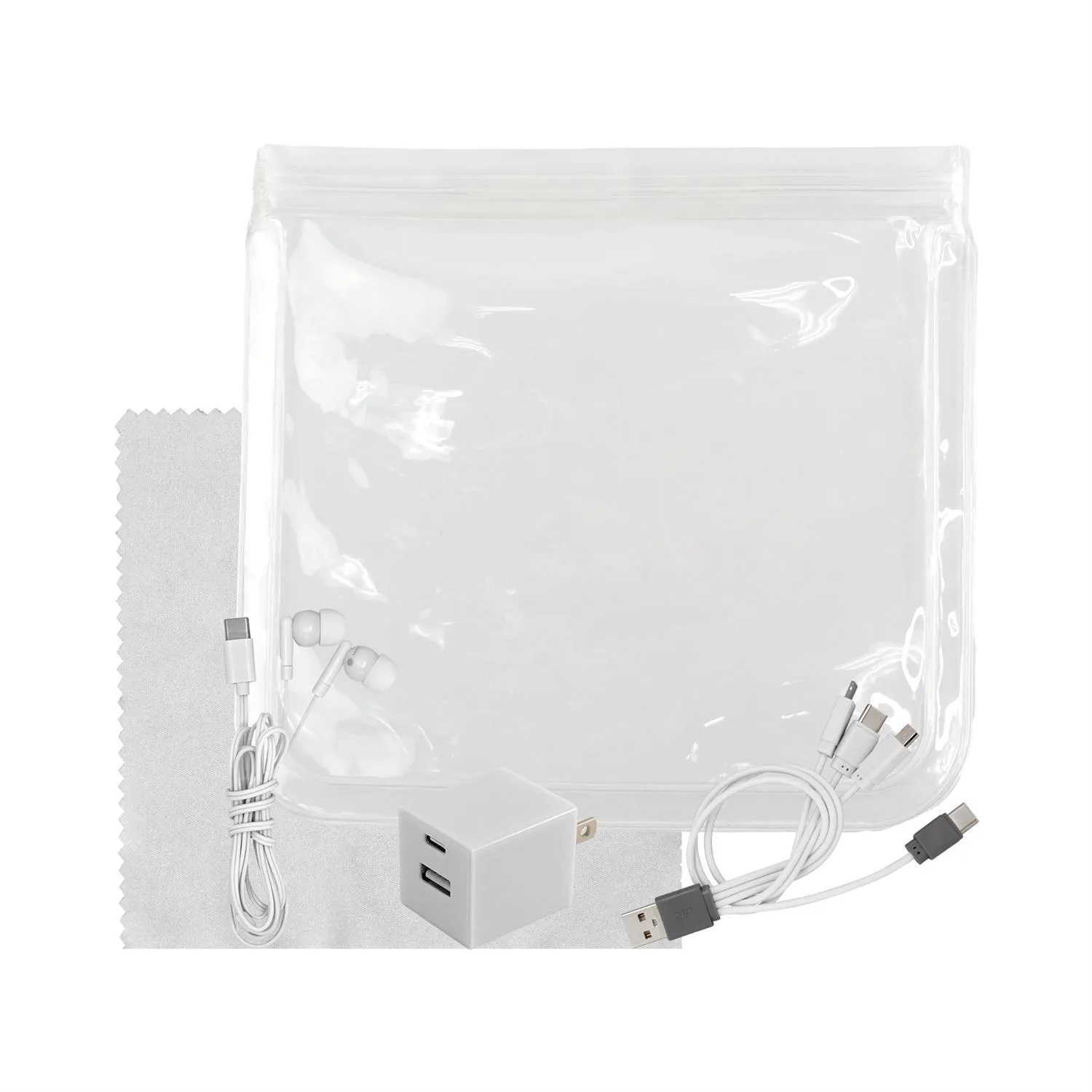 Clear Wall, Cable, Ear Bud & Cloth Set 11