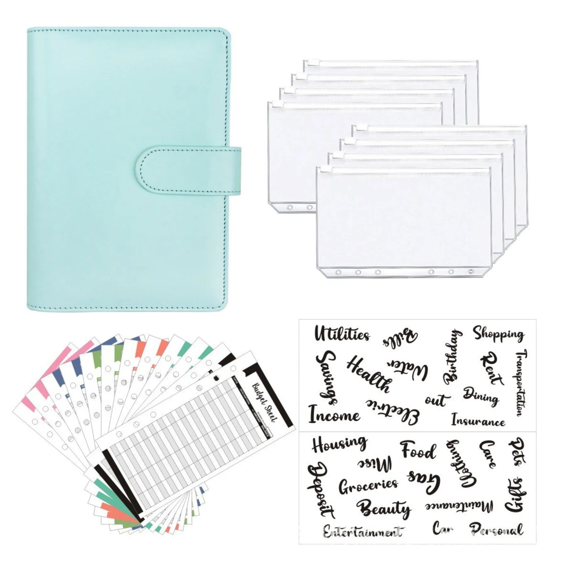 A6 PU Leather Binder Budget Planner 22