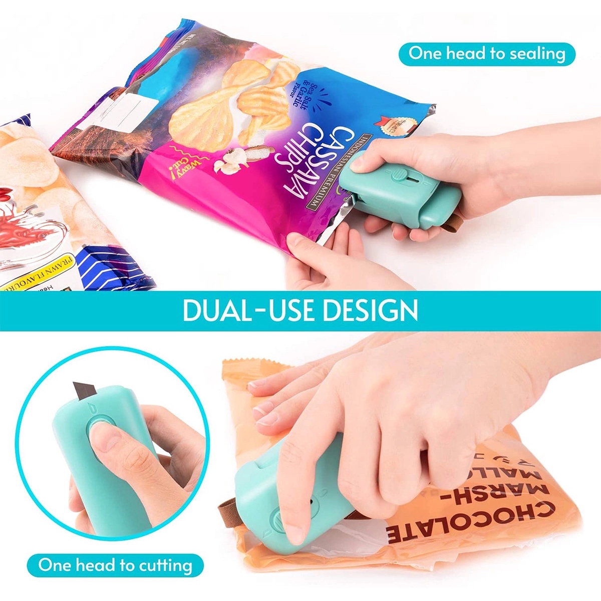 2 in 1 Mini Heat Vacuum Bag Sealer with Cutter 9