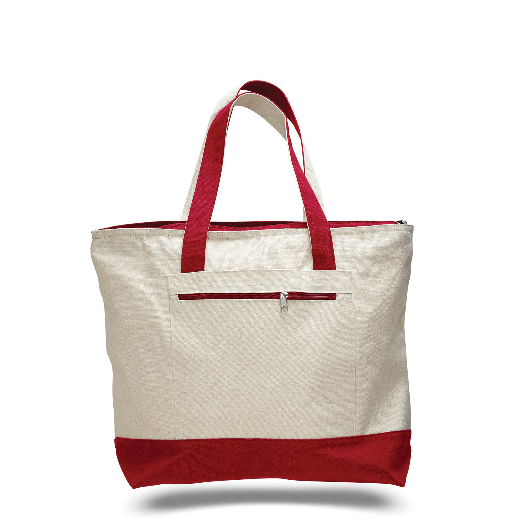 Zipper Sturdy Canvas Tote Bags for Beach/Work/ Travel/ Shopping 4